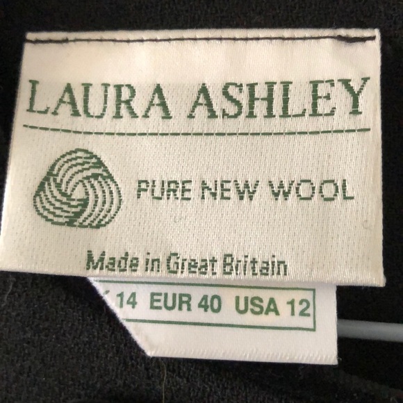 Vintage NWT Laura Ashley Black Dress w Velvet Bow - Picture 3 of 13